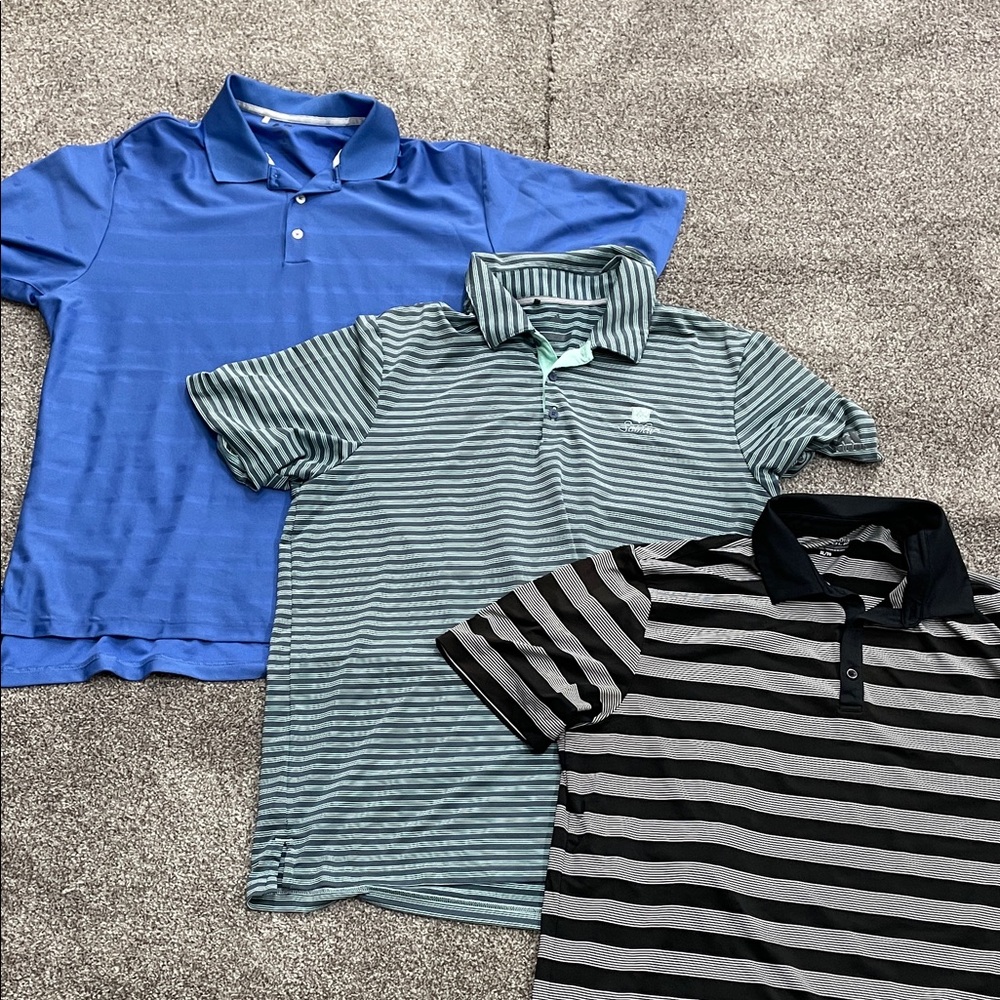 adidas Men's Polo Shirt Set - Blue, Green, Black